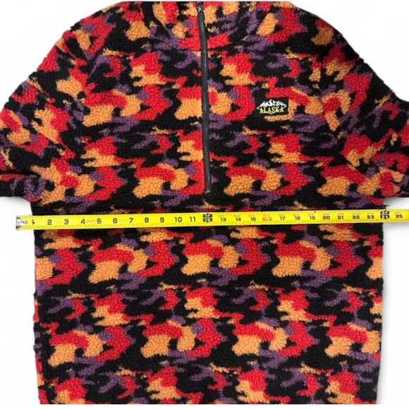 Retro 90s Style Men’s Multicolor Fleece Pullover Size XL - Picture 3 of 6